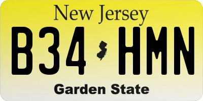 NJ license plate B34HMN