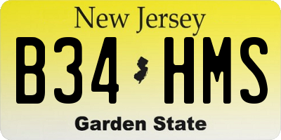 NJ license plate B34HMS