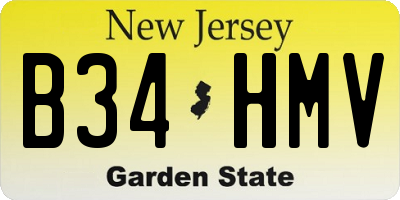 NJ license plate B34HMV