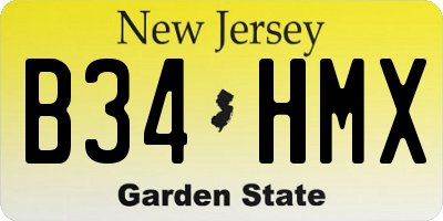 NJ license plate B34HMX
