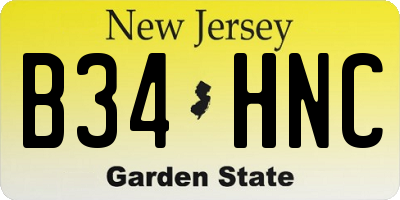 NJ license plate B34HNC