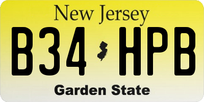NJ license plate B34HPB