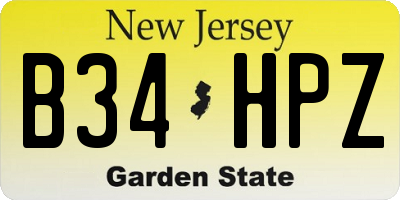 NJ license plate B34HPZ