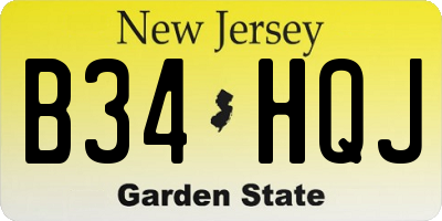 NJ license plate B34HQJ