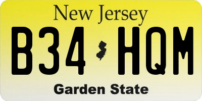 NJ license plate B34HQM