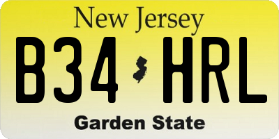 NJ license plate B34HRL