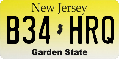 NJ license plate B34HRQ