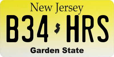 NJ license plate B34HRS