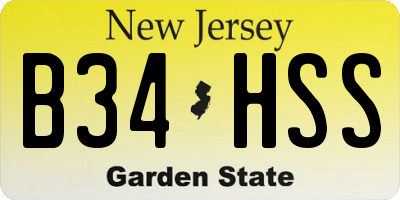 NJ license plate B34HSS