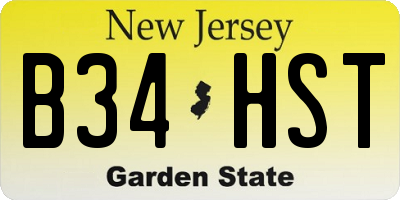NJ license plate B34HST