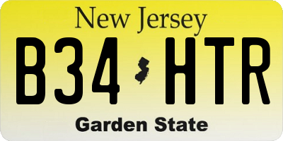 NJ license plate B34HTR