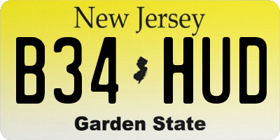 NJ license plate B34HUD