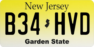 NJ license plate B34HVD