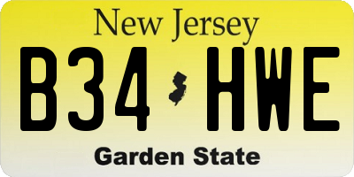 NJ license plate B34HWE