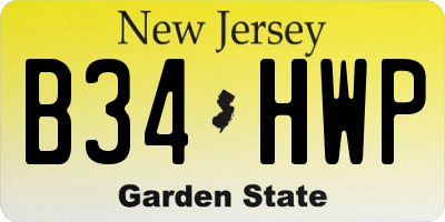 NJ license plate B34HWP