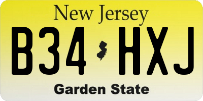 NJ license plate B34HXJ