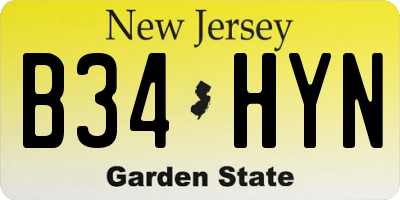 NJ license plate B34HYN