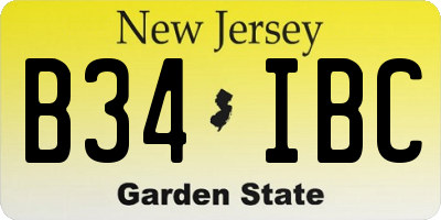 NJ license plate B34IBC