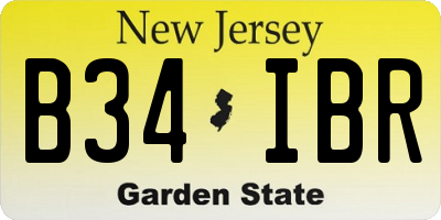 NJ license plate B34IBR