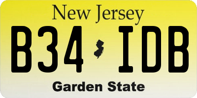 NJ license plate B34IDB