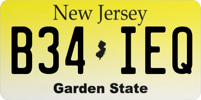 NJ license plate B34IEQ