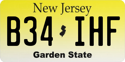 NJ license plate B34IHF