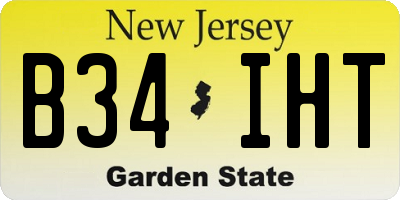 NJ license plate B34IHT