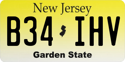 NJ license plate B34IHV