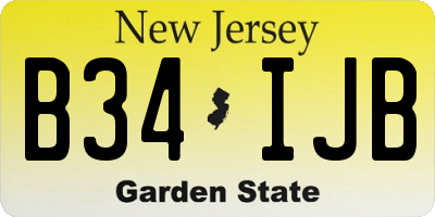 NJ license plate B34IJB