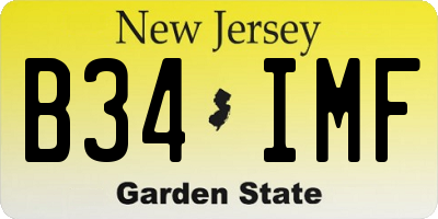 NJ license plate B34IMF