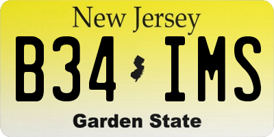 NJ license plate B34IMS