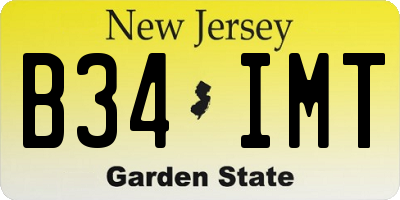 NJ license plate B34IMT