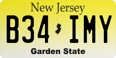 NJ license plate B34IMY