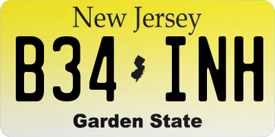 NJ license plate B34INH