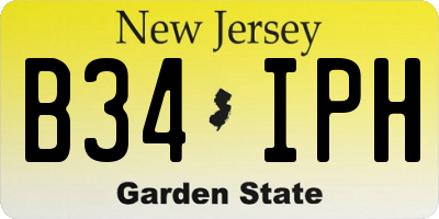 NJ license plate B34IPH