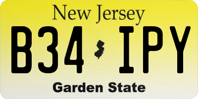 NJ license plate B34IPY