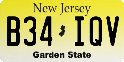 NJ license plate B34IQV