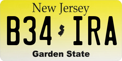 NJ license plate B34IRA