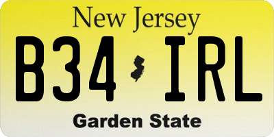 NJ license plate B34IRL