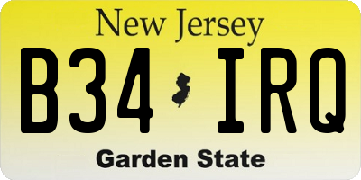 NJ license plate B34IRQ