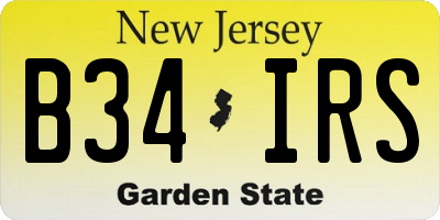 NJ license plate B34IRS