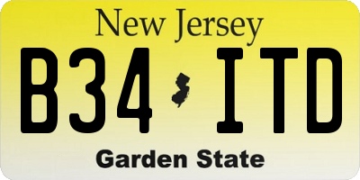 NJ license plate B34ITD