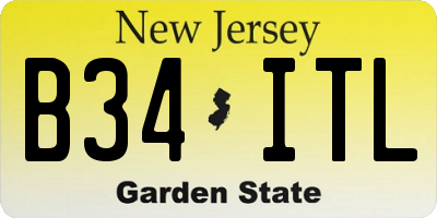 NJ license plate B34ITL