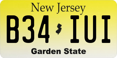 NJ license plate B34IUI