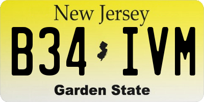 NJ license plate B34IVM