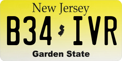 NJ license plate B34IVR