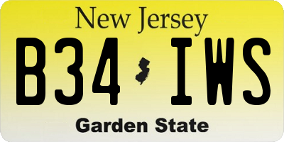 NJ license plate B34IWS