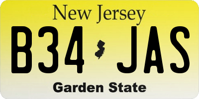 NJ license plate B34JAS