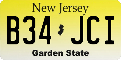 NJ license plate B34JCI