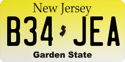 NJ license plate B34JEA